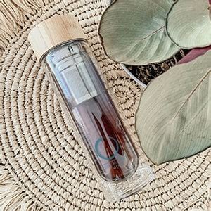 Glass Tea Infuser Bottle With Bamboo Lid Oz Pure Zen Tea