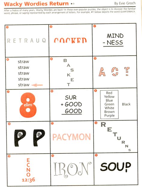 Wacky Wordies Answers Printable | James Crossword Puzzles