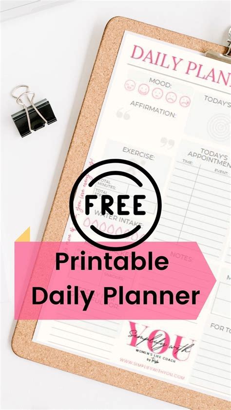 Download your free printable daily planner today and begin tracking everything you would want ...