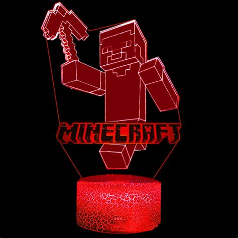 Lampka Nocna 3D Lampa Do Wizualizacji 3D MINECRAFT Z Logo Compliment