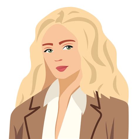 Avatar Of A Blond Female In Business Suit Office Woman Avatar Vector