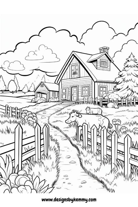 Coloring Pages For Adults | Country Farm Coloring Pages | Designs By ...