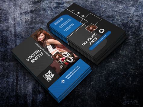 free download Black and blue colour cool professional business cards ...