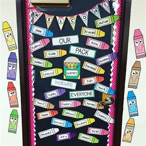 Crayon Themed Door Decor Classroom Door Classroom Ideas Crayon Ideas