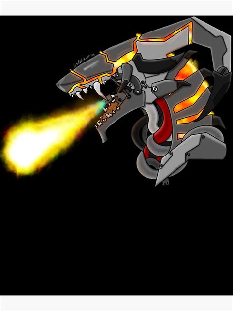 Robot Fire Dragon Poster For Sale By Devynkresge Redbubble