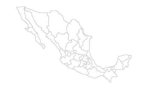 Fondo blanco del mapa de méxico con diseño de arte lineal | Vector Premium