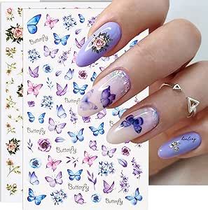 Prmape Bl Tter Nagelsticker Selbstklebend Nagelsticker Schmetterling