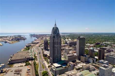 Aerial View of Downtown Mobile, Alabama Stock Image - Image of daphne ...