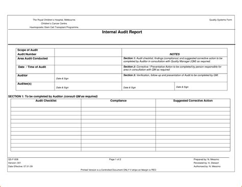 Internal Audit Report Template Unbelievable Ideas Format In Word with ...