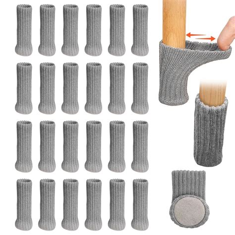 24Pcs Knitted Chair Leg Protectors for Hardwood Floors, Non-slip High ...