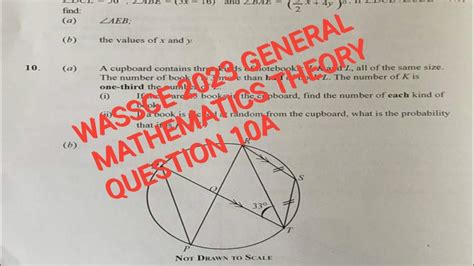 Wassce 2023 General Mathematics Paper 2 Question 10a Youtube