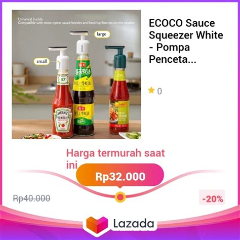 Ecoco Sauce Squeezer White Pompa Pencetan Pencet Pump Kepala Botol