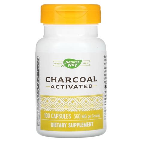 Nature S Way Activated Charcoal 100 Capsules Vitacost