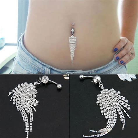 1PC Sexy Dangle Belly Bars Belly Button Rings Fashion Surgical Steel