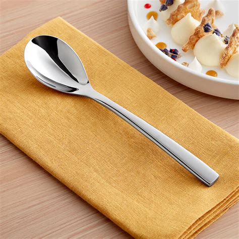 Acopa Lore 8 1 4 18 8 Stainless Steel Extra Heavy Weight Dessert Spoon