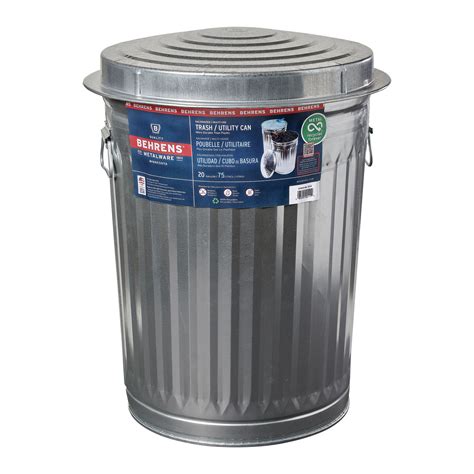 Galvanized Steel Bin With Lid 75 L From Behrens Potvin And Bouchard