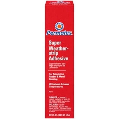 Permatex Super Weatherstrip Adhesive 5 Fl Oz Tube Water Kerosene