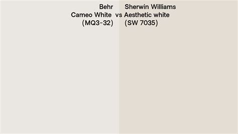 Behr Cameo White Mq3 32 Vs Sherwin Williams Aesthetic White Sw 7035