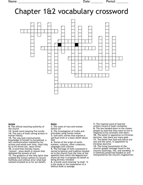 Chapter 1 2 Vocabulary Crossword WordMint