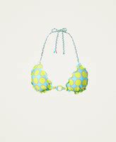 Triangle Bikini Top With Print Woman Yellow TWINSET Milano