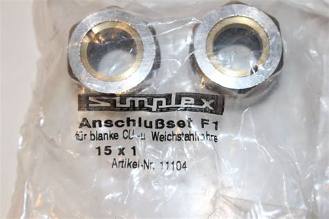 Simplex Klemmverschraubung Anschluss Set F11 11104 15x1mm X G3 4 CU