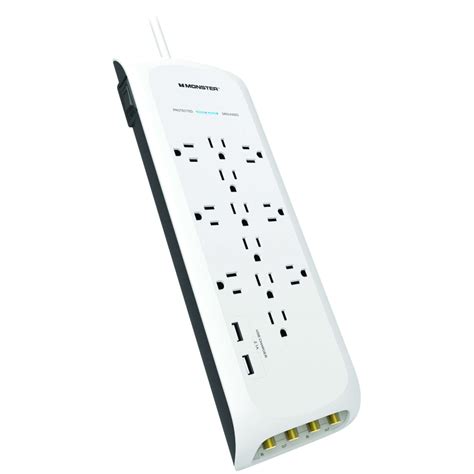 Monster Just Power It Up 6 ft. L 12 outlets Surge Protector White 3420 ...