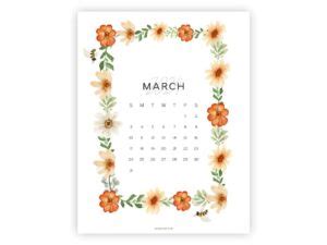 Cute March Calendar Anjahome