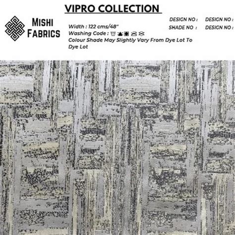 Textured Gray Gsm Vipro Collection Jacquard Curtain Fabric For