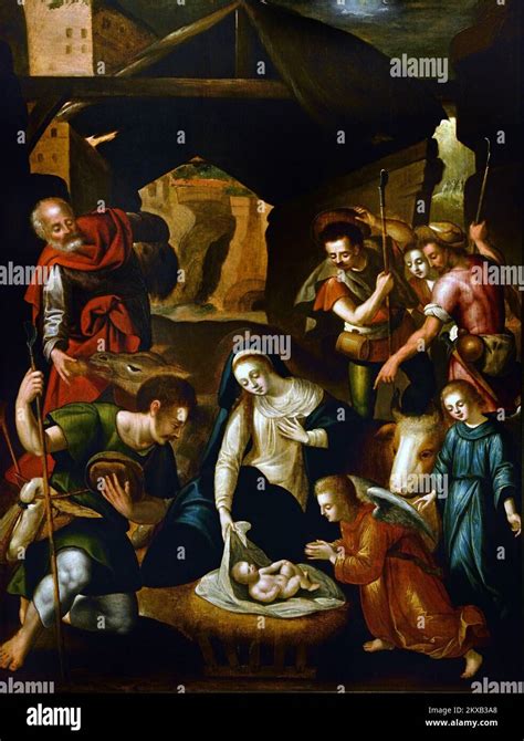 The Adoration Of The Shepherds By Amberger Christoph Nuremberg 1490