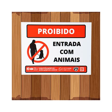 Placa Pipicão Proibido Entrada Animais