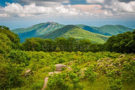 View Of Old Rag Mountain From Thoroughfare Overlook On Skyline Stock