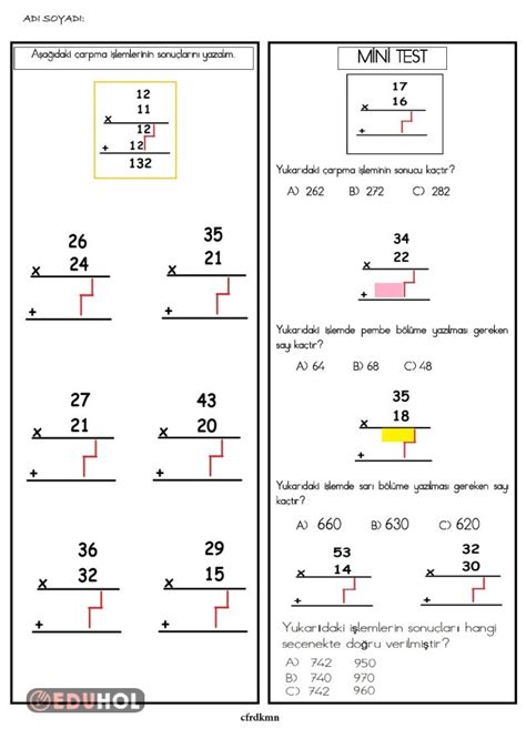 3 Sınıf Matematik Tekrar 18 Eduhol Ders Videoları İzle Online Test