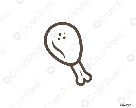 Fried Chicken Leg Icon Logo Illustration Stock Vector 3943525 Crushpixel