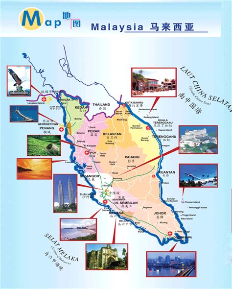 map  malaysia  top travel destinations map  malaysia