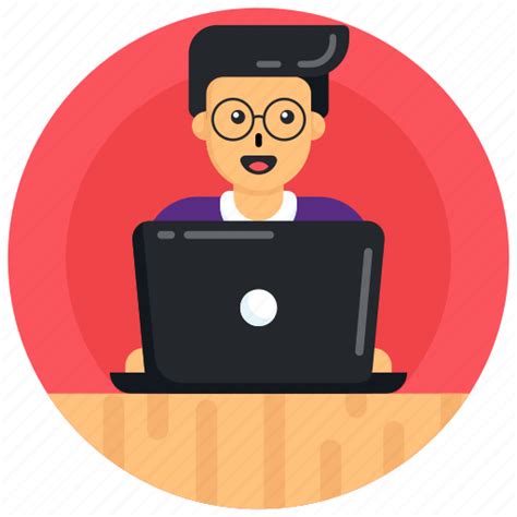 Freelancer Online Worker Office Person Workplace Online User Icon