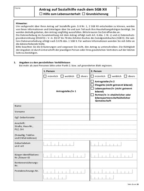 Ausfüllbar Online Antrag auf Leistungen der Grundsicherung im Alter und