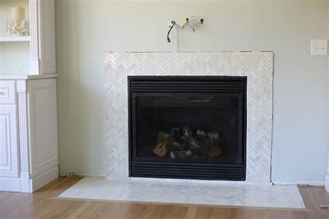 Herringbone Marble Tile Fireplace Fireplace Guide By Chris