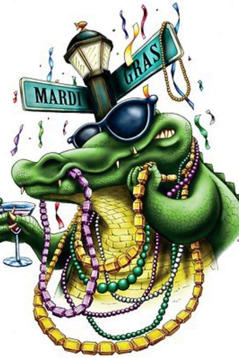 Mardi Gras Gators Cuttable Design Png Dxf Svg Eps File For Silhouette