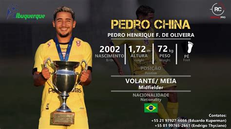 Pedro China Volante Meia Midfielder 2002 2023 YouTube