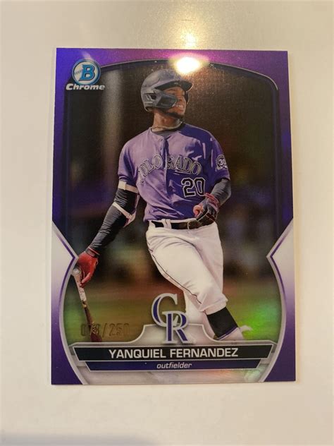 2023 Bowman Chrome Yanquiel Fernandez BCP 30 Purple 250 EBay