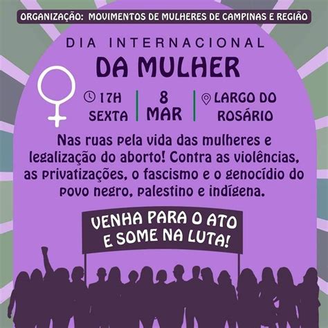 M S Da Mulher Stu Convoca Mulheres Trabalhadoras Da Unicamp Para Ato