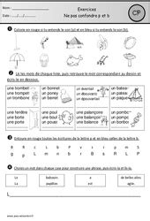 p b Son complexe confusion CP Cycle 2 Exercice évaluation