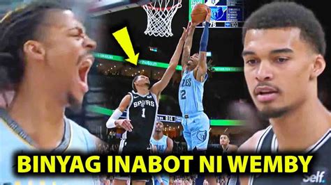 First Time Lang To Maranasan Ni Wemby Welcome Sa Nba By Ja Morant