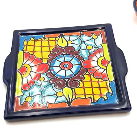 Talavera Dinnerware 5pc Appetizer Tray Set Handmade Mexican Etsy