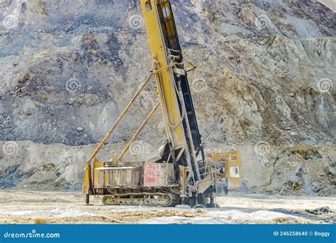 Drilling Rig In Open Pit Mine Stock Photo Image Of Quarry Machine