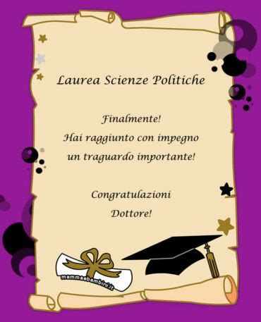 Congratulazioni Laurea In Scienze Politiche Mamma E Bambini