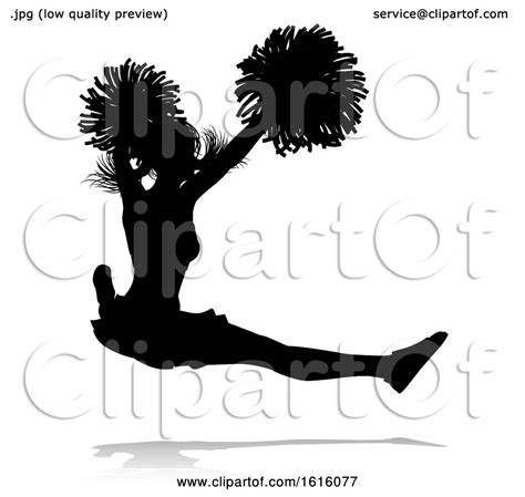 Cheerleader Pom Poms Silhouette, on a white background by ...