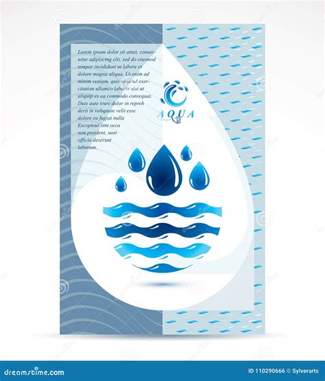 Water Filtration Theme Booklet Cover Design Front Page For Use Stock