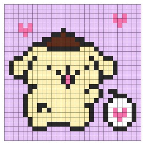 Sanrio Pompompurin D Pixel Art Pix Brix Pixel Art Pixel Art Pattern