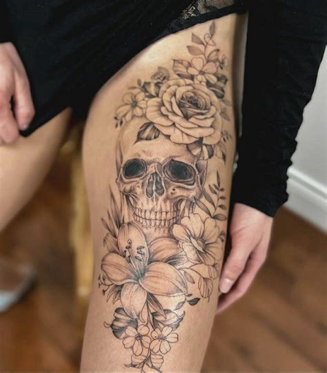 Skull And Flowers Tattoo Artofit